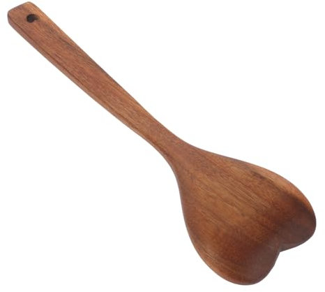 MAGICLULU Holzlöffel Mit Herzform Langer Kochlöffel Aus Holz Rührlöffel Für Küche Großer Esslöffel Zum Mischen Täglicher Multifunktionslöffel