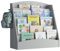 KEEPREAPER Kinder Bücherregal mit 5 offenen Fächern und Haken, Kinderregal Holz, Montessori Aufbewahrungsregal für Kinderzimmer, 80x30x75cm (Grau)