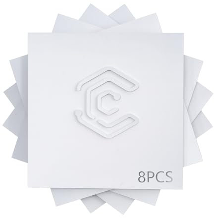 Creatorally Colorato Compensato 3mm, Colori Compensati per Laser 30x30 cm 8 Pezzi, Legno di Tiglio per Incisione e Taglio Pirografia Fai Da Te (Bianco)