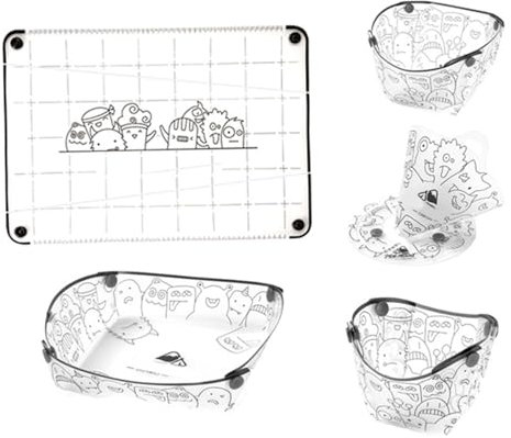 Bols et assiettes pliables, vaisselle de camping portable, plaques de pliage gratuites BPA de qualité alimentaire, table de table pliante ultra-légère résistante à la chaleur pour camping