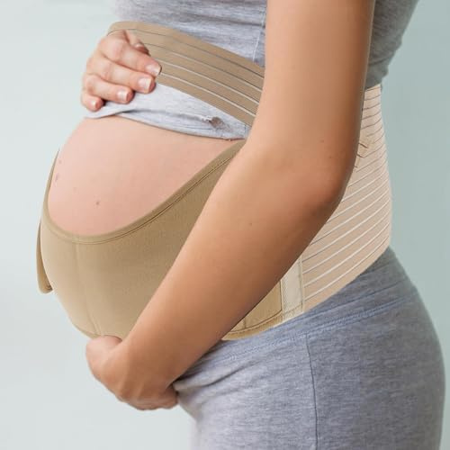 Fonyiunce Schwangerschaftsgurt Bauch, Bauchband Schwangerschaft Stützgürtel, Atmungsaktives Material, lindert Rücken, Schwangerschaftsgürtel, und Beckenbodenschmerzen Lindern und Unterstützen(XL)
