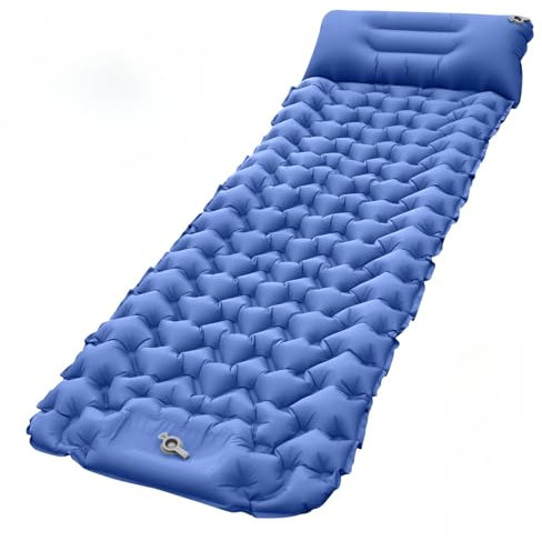 Naturvibes Isomatte Selbstaufblasend, Isomatte Selbstaufblasend Ultraleicht, Luftmatratze Camping, Ultra-Leichte Aufblasbare Campingmatratze mit Integrierter(Ozeanblau,1 Stück)