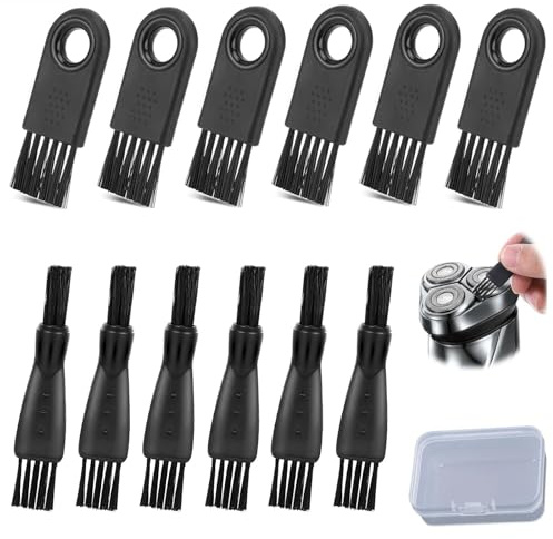12pcs Rasierer Pinsel 6 Pcs Rasierer Reinigungsbürste, Mini bürste und Aufbewahrungsbox, Elektrorasierer Reinigungsbürste, für Entfernen Bartreste und Staub