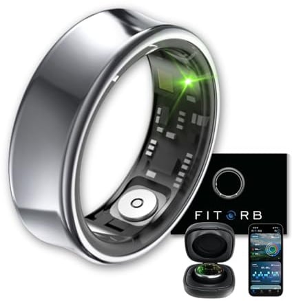 Fitorb Smart Ring Pro - Das Original. High-Tech Fitness- & Gesundheitsring, Schlafanalyse, 24/7 Aktivitätstracking. Temperaturmessung, Stress. Proberinge. (Neptun, Grau, 20,0 mm (10))