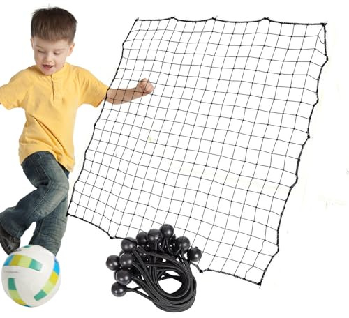 Fußball-Rebounder-Ersatznetz – 100 cm, quadratisches Fußball-Rücklaufnetz, inklusive 20 elastischen Kordeln, ideales Übungsnetz für Jugendtraining, Schulspiele, Outdoor-Hinterhof-Sportspaß