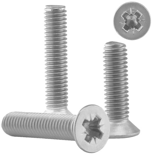 25 Stück Senkschrauben M5x8 Senkkopfschraube Kreuzschlitz (Z) DIN 965 Vollgewinde Edelstahl A2 WIBTEC®