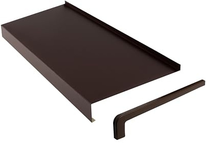 Dekofasada Fensterbank für Außen, Fensterbrett aus Aluminium mit Abschlusskappen, UV-, Witterungs- & Korrosionsbeständig, Außenfensterbrett mit Schutzbeschichtung, 30 x 150 cm, Graubraun