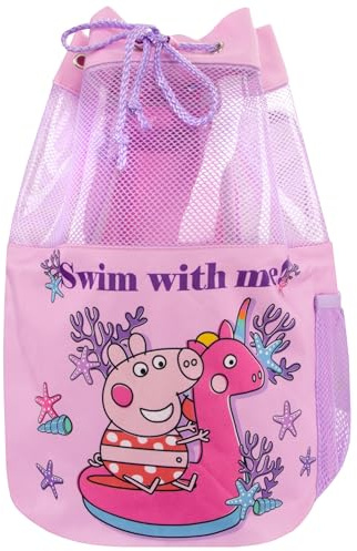 Peppa Pig Rucksack Schwimmtasche, Turnbeutel und süße Badetasche für Mädchen Einheitsgröße