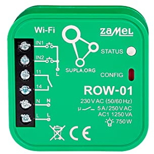 Zamel ROW-01 WLAN Smart Relay Switch, 1-Kanal, Potentialfreier Kontakt, Unterputz Relais für Licht und Garagentor, WiFi Schaltaktor, Alexa, Google Home, SUPLA, Kein Hub erforderlich