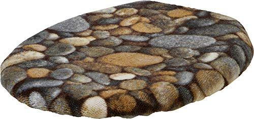 Erwin Müller WC-Deckelbezug Steine, Stein-Optik grau Größe 47x50 cm - mit Schnürung, für Standard-WC-Deckel