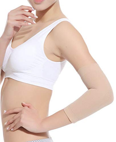 Egurs 1 par 420D Mujeres adelgazantes elásticas Mangas de compresión del Brazo Brazos Superiores Talladora masajeador pérdida de calorías Manga para Deporte Fitness