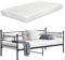 [en.casa] Metallbett Kerava 90x200 cm mit Kaltschaummatratze Tagesbett mit Kopf- und Fußteil Bettsofa Kojenbett Jugendbett Gästebett Schwarz