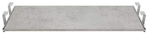 FIX&EASY Tastaturauszug mit Tastaturablage 600X300mm beton Dekor, Auszugschienen verzinkt 300mm mit Einrastfunktion, Set Ablage und 27mm Auszug mit Verriegelung für Tastatur Maus Keyboard Laptop