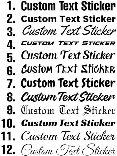 Custom Text Car Van Shop Window Business Sticker Personalised Funny Name Lettering Vinyl Stickers Decals 30 Text Styles 20cm-125cm X2