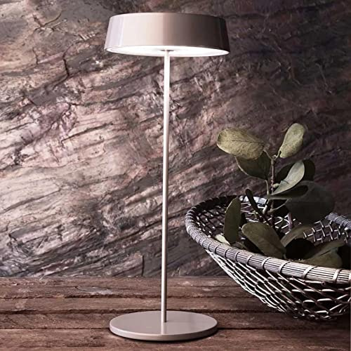 Famlights Akku Tischleuchte Mirijam in Grau 22W 196lm Modern MIRIAM IP54 Aluminiumdruckguss Balkon Terrasse