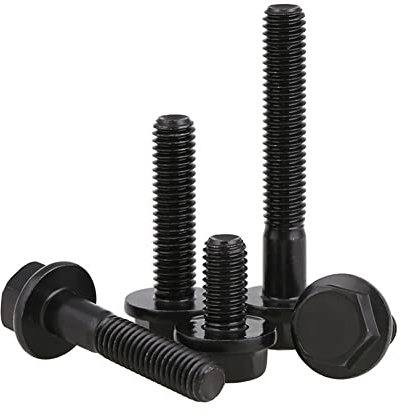 CONPHERON Flansch Schrauben Flansch-Sechskantschrauben M6x30 mm (20 mm Gewindelänge) Hochfester Legierter Stahl der Güteklasse 10.9, Schwarz