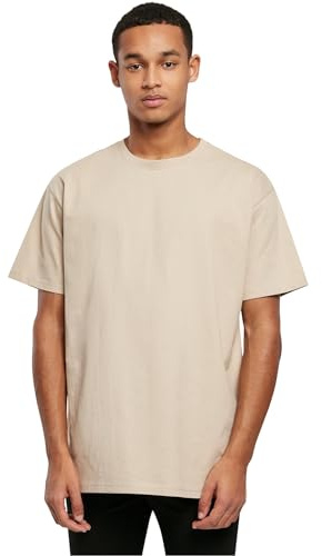 Build Your Brand Herren T-Shirt Heavy Oversize Tee, Basic T-Shirt für Männer, Oversized Fit, Baumwolle, 3XL, Wet Sand
