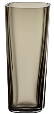 Iitala Vase aus der Alvar Aalto Collection aus Mundgeblasenem Glas in der Farbe Smoky Grey, 18x7,4cm, 1066194