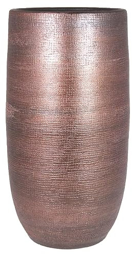 INNA-Glas Keramikkübel Agape mit Maserung, Kupfer, 50cm, Ø24,5cm - Deko Blumentopf