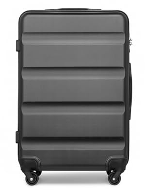 KONO Trolley Koffer Mittelgroß Koffer L Hartschalenkoffer Reisekoffer mit Rollen und TSA Schloss Leicht Hartschale Rollkoffer Koffer L Grösse 66x45x26cm, 63Liter (Mittelgroß Koffer, Grau)