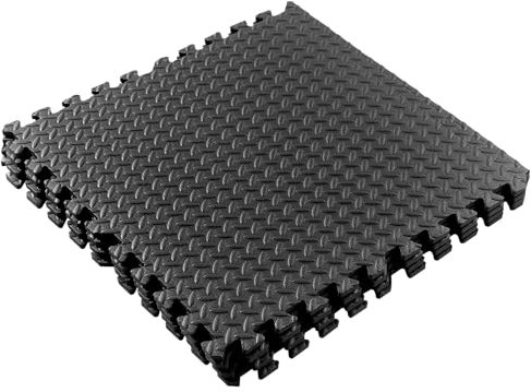 60 x 60cm 4PCS Black Jigsaw Interlocking Floor Mats Soft Foam Exercise Floor Play Mats, Interlocking Puzzle EVA mat tiles Waterproof For Gym Fitness Garage Home Office Workouts Yoga