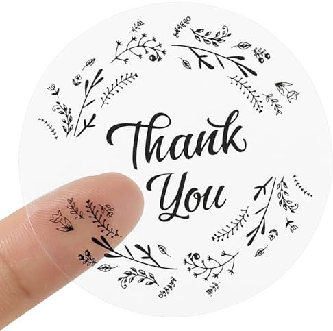 KTRIO Danke Aufkleber, 5cm 240 Stück Dankeschön, Selbstklebende Runde Durchsichtige für Geschenke, Bastelarbeiten, Umschlagversiegelungen, Hochzeiten, Feste und Geburtstag