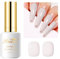Imtiti Nude Vernis Semi Permanent, 15ml Blanc Nude Vernis Gel UV Semi Permanent UV Led Soak Off Gel Nail Polish French Vernis À Ongles Gels Semi Permanents DIY Nail Art Kit