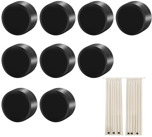 BORISCA 18 PZ Rotondo Magnetico Tenda Pesi, 4 CM Pesi per Tende Doccia Rotondo, Impermeabile Pesi per Tende da Esterno per Doccia, Calamite per Tende da Interno per Doccia Calamite Tovaglia(Nero)