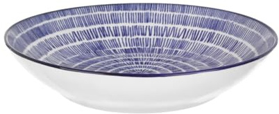 Genérico Juego de 4 platos hondos Hanami, 20 cm, azul, decoración B