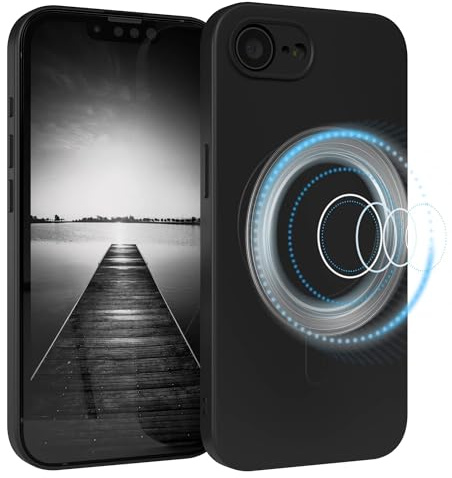 EAZY CASE - Silikonhülle magnetisch für iPhone 17e Hülle Silikon Schwarz weich stoßfeste Magnet Handyhülle Schutzhülle mit Kameraschutz Dünn Schutz Cover TPU Bumper in Mattschwarz