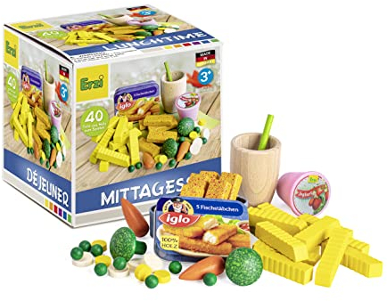 Erzi 28143 Spiel Mittagessen Set Sortiment (40 Stück FSC Buchenholz)