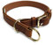 Zugstopp Lederhalsband für Hunde Schlupfhalsband Cognac, Messing Gr. 45