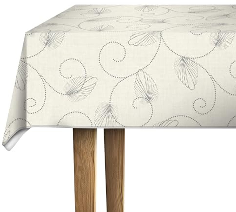 d-c-fix Wachstuchtischdecke Jolice creme 1,40 m x 1,80 m | Tischtuch im Vintage-Stil für den Küchen-, Ess- oder Gartentisch – lebensmittelecht, abwaschbar & wasserdicht