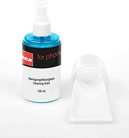 RCA Schallplatten-Reiniger für Phono, LP, Plattenspieler, Nadel, Schallplatten inkl. Microfasertuch - 120ml