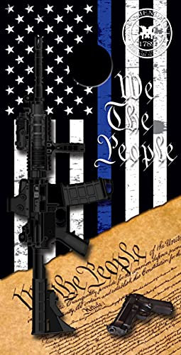 Tower Decals Destressed Thin Blue Line American Flag US Constitution Cornhole Board Skins Set von 2