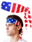 Monkey Movement Sport-Stirnbänder für Männer & Frauen: Schweißableitendes Schweißband für Übungen, Laufen, Crossfit, Tennis, Basketball, Yoga, Leichtathletik und jedes Workout, American Flag Tie
