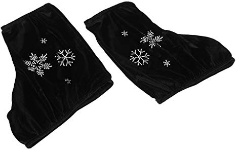 perfk 1 Paar Schlitt Eishockey- Eislauf Cover Schuhüberzieher aus hochwertigem Samt, Schwarz-XL