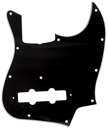 Musiclily Pro 11 Löcher J Bass Pickguard J-Style Bässe Schlagbrett für MIJ Fender Japan 4-Saiter Jazz Bass,3 lagig Schwarz