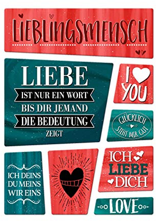 Liebes Kühlschrankmagnete 8er Set zum Thema Liebe Beziehung Glück Mann Frau Herz