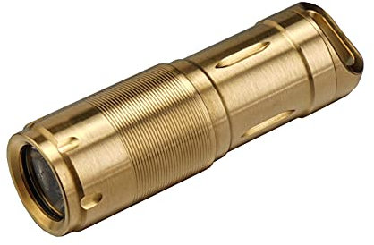 MecArmy X2S Edelstahl LED-Taschenlampe, Mini EDC Wiederaufladbare Schlüsselanhänger Taschenlampe mit Micro-USB-Aufladung, 10180 Akku 130 Lumen Outdoor Wasserdicht Licht (DLC Gold)