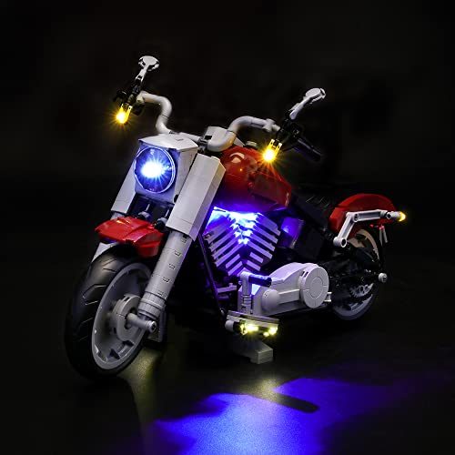 GEAMENT Verbesserte Version LED-Licht-Set Kompatibel mit Lego Harley Davidson Fat Boy - für Creator Expert 10269 Modell (Modell-Set Nicht enthalten)
