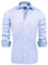 J.VER Men's Blue Business Dress Shirts Long Sleeve Regular Fit Stretch Fashion Formal Shirt Wedding Work Wrinkle Free 4XL