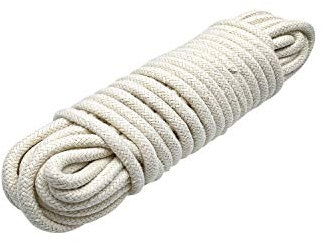 BallHull 1/4 Inch Natural Cotton Rope, White Craft Rope Clothesline, Used for DIY Rope Baskets, Handicrafts, Candle Wicks, etc, 6MM, 39 Feet.