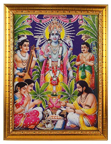 IBA Indianbeautifulart Hindu Vishnu Foto Fur Religioses Bild Mit Rahmen Hangen