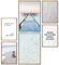 Papierschmiede® Mood Poster Set Zeitlos, Bilder Set mit Rahmen (Farbe wählbar) Wohnzimmer Deko Modern, 2x A4 & 4x A5, decoration boho style Strand Steg Ruhe Blau Türkis