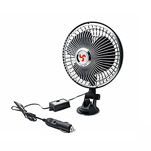 TOTMOX 6 Zoll 12/24V Saugnapf Adsorptionstyp Auto LKW 360° rotierender elektrischer Ventilator