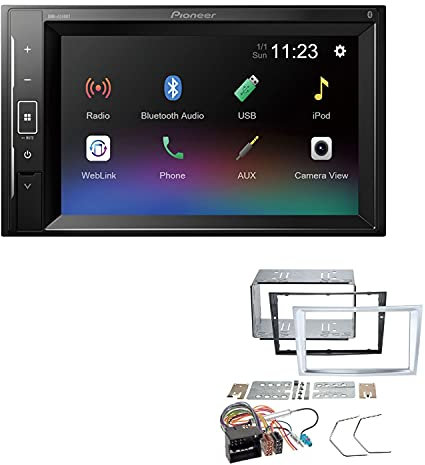 Pioneer DMH-A240BT 2-DIN Autoradio Bluetooth USB passend für Opel Astra H 2004-2010 matt Chrome ohne Canbus