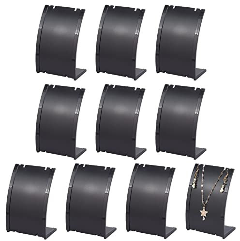 FINGERINSPIRE 10 PCS présentoir de Collier incurvé, Support de Support de Collier à Longue chaîne en Plastique, Support de vitrine de Bijoux pour Pendentif, présentation de Bijoux, Vente au détail