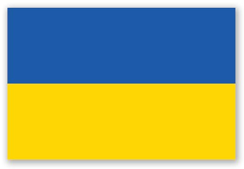 HADEXIA Aufkleber, rechteckig, Flagge Ukraine, Gelb / Blau, selbstklebend, 3 cm