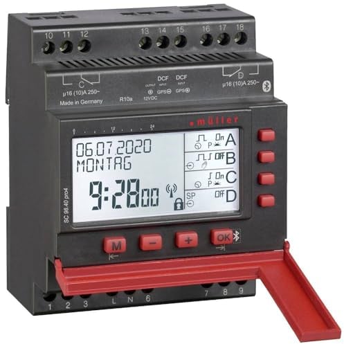Müller SC 98.20 pro4 110-230V 50-60Hz Hutschienen-Zeitschaltuhr Digital 230V 16A/250V